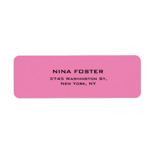Etiqueta Elegante de llanura simple y rosa profesional