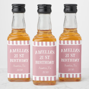 Etiqueta elegante de rayas para botella de licor d