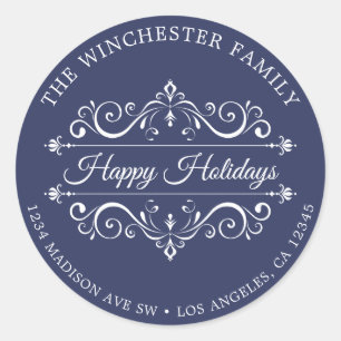 Etiqueta elegante del remite de los días de fiesta