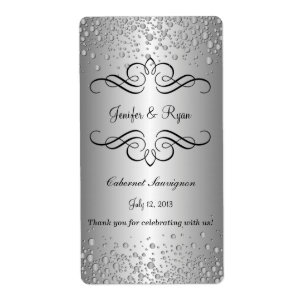 Etiqueta elegante del vino del boda