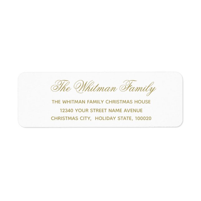 Etiqueta Elegante dirección blanca (Frente)