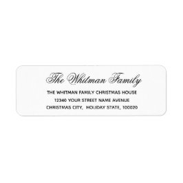 Etiqueta Elegante dirección blanca negra