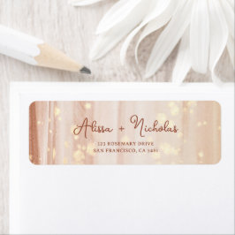 Etiqueta Elegante dirección Boda de color de agua de terrac