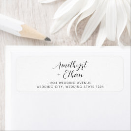 Etiqueta Elegante dirección Boda de escritura moderna