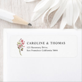 Etiqueta Elegante dirección Boda de Flores Florales Florale