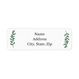 Etiqueta Elegante dirección clásica de hojas verdes de colo