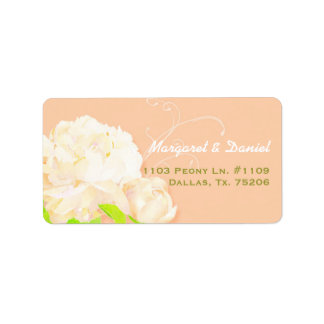 Etiqueta Elegante dirección de Boda floral de Peony Peach