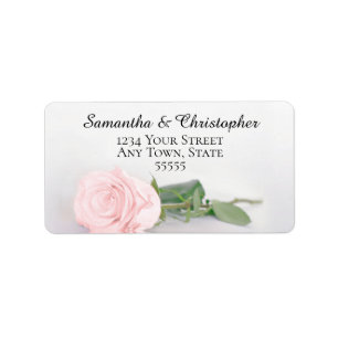Etiqueta Elegante dirección de Boda rosa rosa rosado de Rub