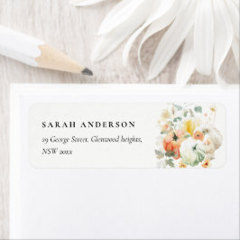 Etiqueta Elegante Dirección de color de agua de la calabaza