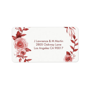 Etiqueta Elegante dirección de color de agua de la flor de 