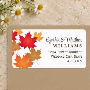 Etiqueta Elegante dirección de devolución de boda de otoño