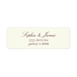Etiqueta Elegante dirección de devolución de boda de vino d