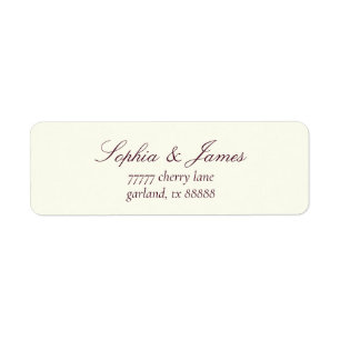 Etiqueta Elegante dirección de devolución de boda de vino d