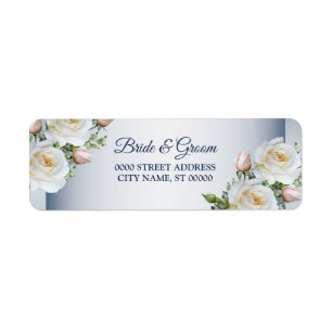Etiqueta Elegante dirección de devolución de boda floral bl