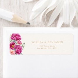 Etiqueta Elegante dirección de devolución de boda floral ro