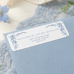 Etiqueta Elegante dirección de devolución de boda vintage a