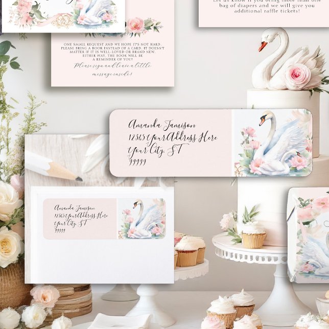 Etiqueta Elegante dirección de devolución de cinta rosa con (Subido por el creador)