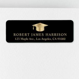 Etiqueta Elegante dirección de devolución de graduación en 