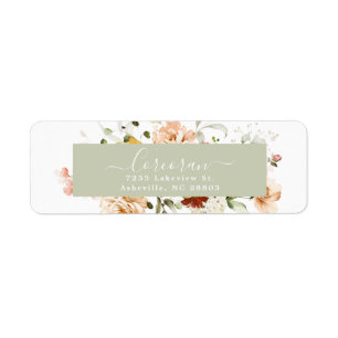 Etiqueta Elegante dirección de devolución floral Boho manus