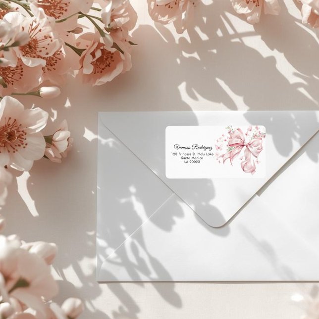 Etiqueta Elegante dirección de flores silvestres rosadas de (Subido por el creador)