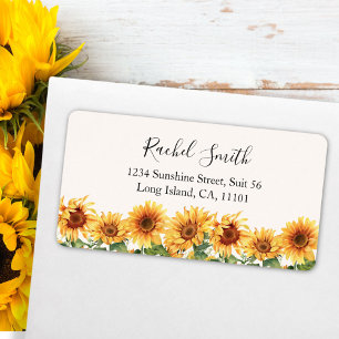 Etiqueta Elegante dirección de jardín de girasoles rústicos