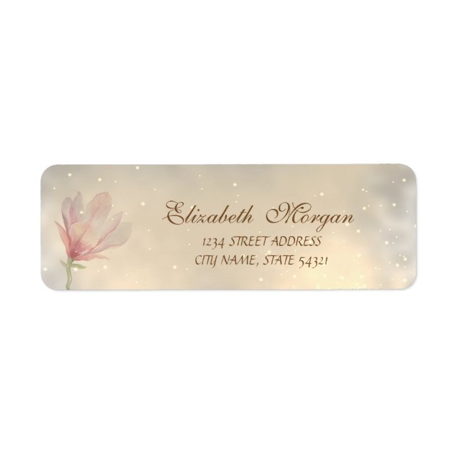 Etiqueta Elegante dirección de Magnolia Moderna (Frente)
