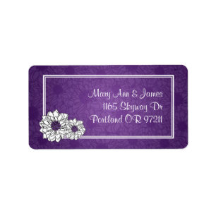 Etiqueta Elegante dirección de matrimonio Dahlia Floral Pur