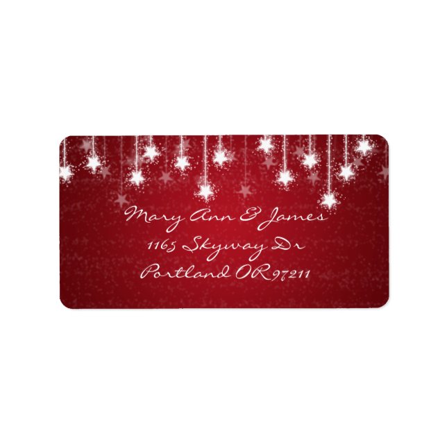 Etiqueta Elegante dirección de matrimonio Shimmering Stars  (Frente)