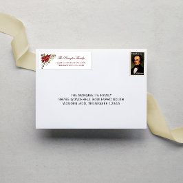 Etiqueta Elegante dirección de poinsettia navideña
