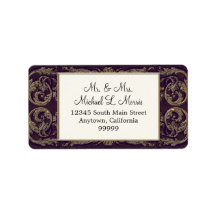 Elegante dirección de retorno de Boda barroco azul