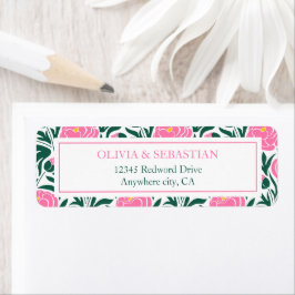 Etiqueta Elegante dirección de retorno de Boda de flores de
