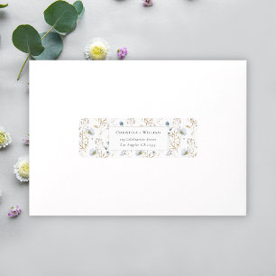 Etiqueta Elegante dirección de retorno de Boda de flores si