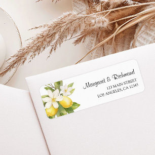 Etiqueta Elegante dirección de retorno de Boda de limón med
