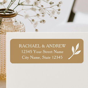 Etiqueta Elegante Dirección de Retorno de Boda Laurel Leaf 