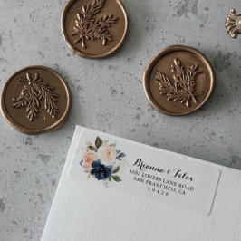 Etiqueta Elegante dirección de retorno de caligrafía floral