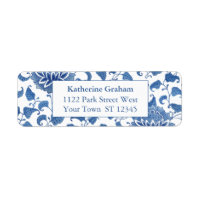 Elegante Dirección De Retorno De Chinoiserie Azul