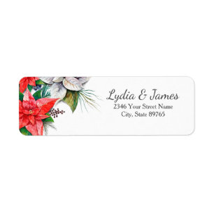 Etiqueta Elegante Dirección de Retorno de Floral Holly de P