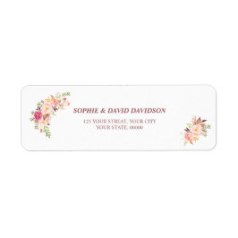 Etiqueta Elegante dirección de retorno de flores rosa Rubor