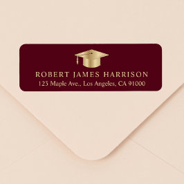 Etiqueta Elegante dirección de retorno de graduación de oro