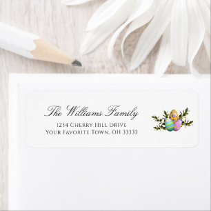 Etiqueta Elegante dirección de retorno de huevos decorados 