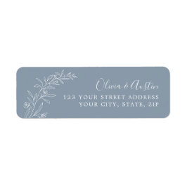 Etiqueta Elegante dirección de retorno del Boda azul turbio