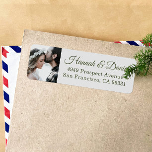 Etiqueta Elegante dirección de retorno del Boda de fotograf