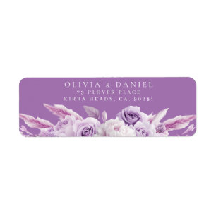 Etiqueta Elegante dirección de retorno del Boda de Lavanda