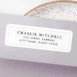Etiqueta Elegante dirección de retorno en blanco del borde<br><div class="desc">Las etiquetas de dirección de color blanco o personalizado devuelven con un borde gris claro y delgado. Las fuentes y los colores se pueden personalizar con la herramienta de diseño.</div>