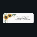 Etiqueta Elegante Dirección de Retorno Floral del Eucalyptu<br><div class="desc">Crea un moderno sello de dirección con Floral de girasol con esta bonita plantilla con un bonito ramo rústico floral, marco geométrico de efecto dorado, con una moderna tipografía simple. CONSEJO: En la colección que se muestra a continuación se encuentran disponibles tarjetas de suite boda como RSVP, programas de boda,...</div>