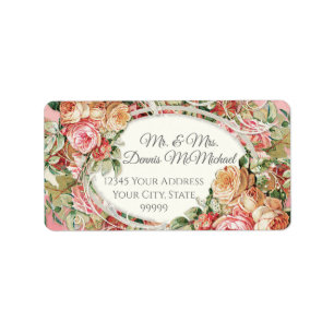 Etiqueta Elegante dirección de retorno floral para Rosas d