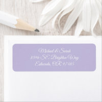 Elegante dirección de retorno Lavanda Púrpura