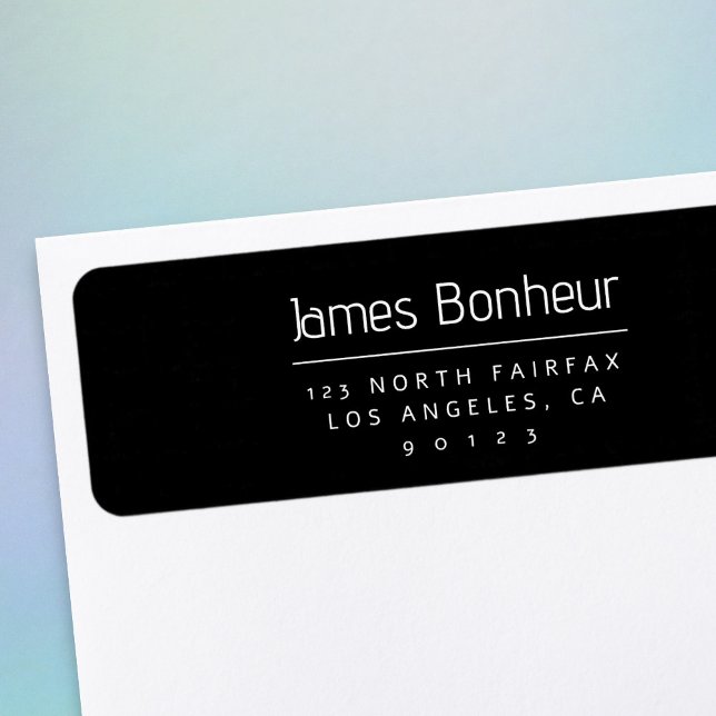 Etiqueta Elegante dirección de retorno moderna en blanco y  (Subido por el creador)
