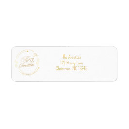 Etiqueta Elegante dirección de retorno navideño de oro