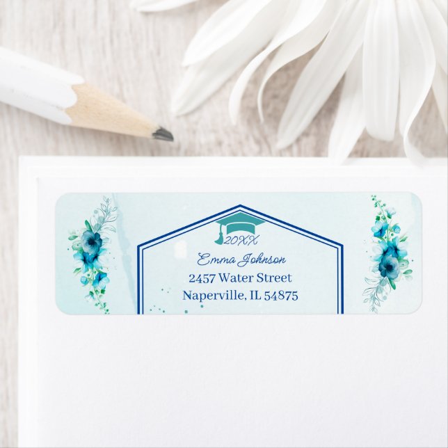 Etiqueta Elegante dirección de retorno personalizada de flo (In situ)